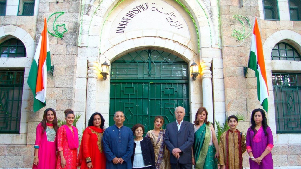 The Ansari family in front of their house in Jerusalem. (Photo Courtesy: Facebook/The Indian Hospice)